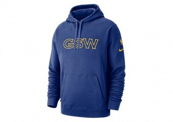 NIKE NBA GOLDEN STATE WARRIORS COURTSIDE HOODIE RUSH BLUE