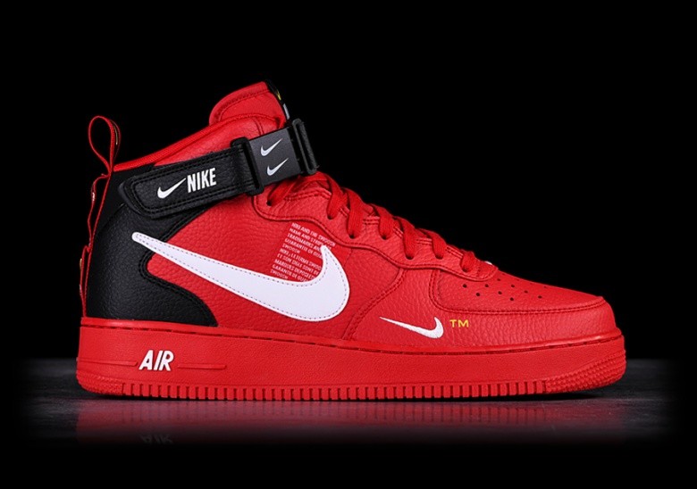 red and white high top air force 1 lv8