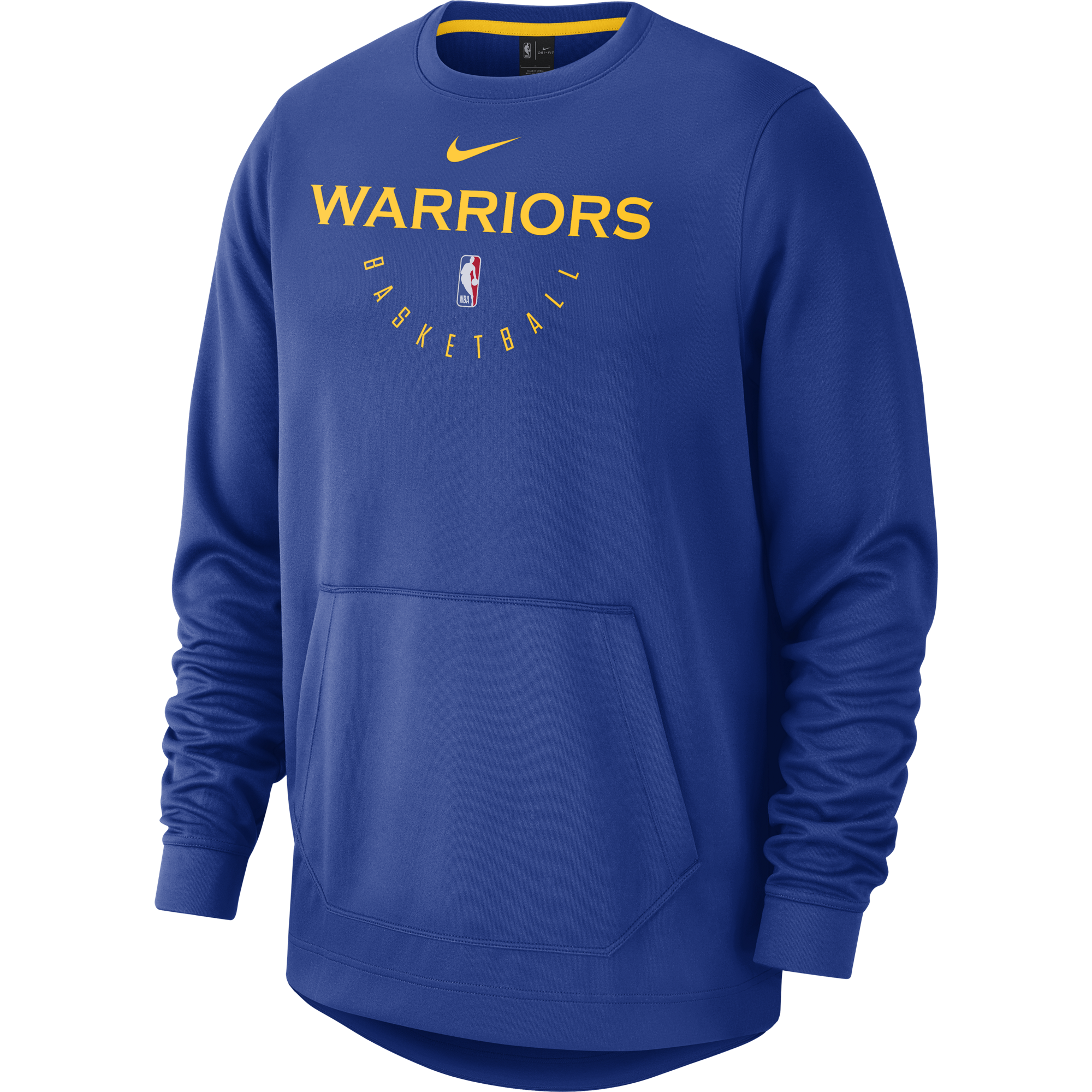 NIKE NBA GOLDEN STATE WARRIORS SPOTLIGHT CREW HOODIE RUSH BLUE