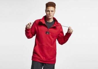 NIKE AIR JORDAN FLIGHT LOOP 1/4 ZIP GYM RED