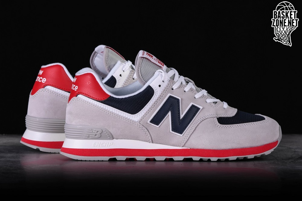 new balance 574 grey and red