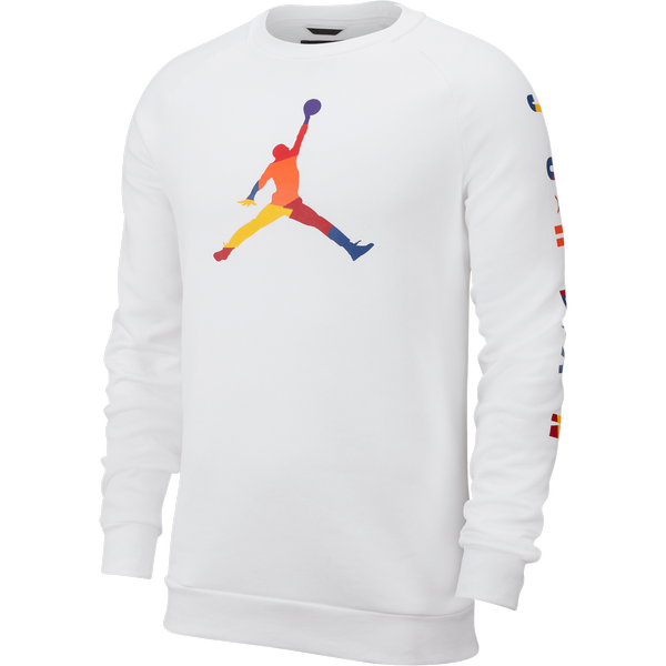 NIKE AIR JORDAN DNA FLEECE CREW WHITE