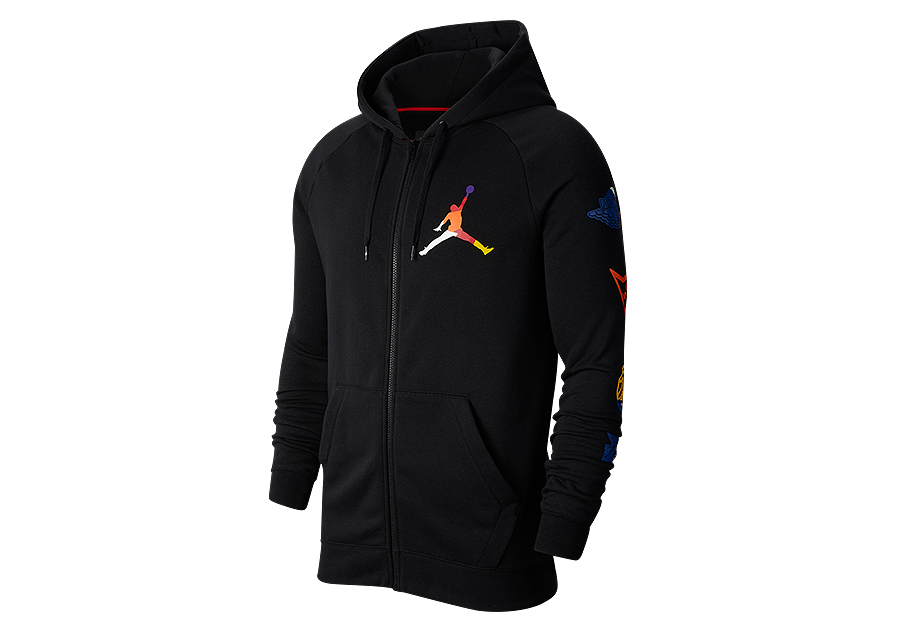 NIKE AIR JORDAN JUMPMAN RIVALS FULL ZIP HOODIE BLACK