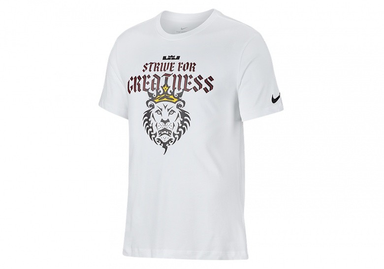 NIKE LEBRON 'STRIVE FOR GREATNESS' LION TEE WHITE