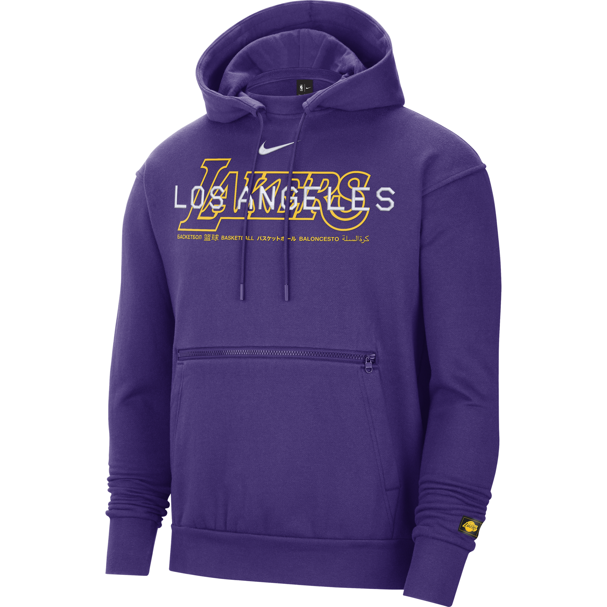 NIKE NBA LOS ANGELES LAKERS COURTSIDE PULLOVER HOODIE FIELD PURPLE