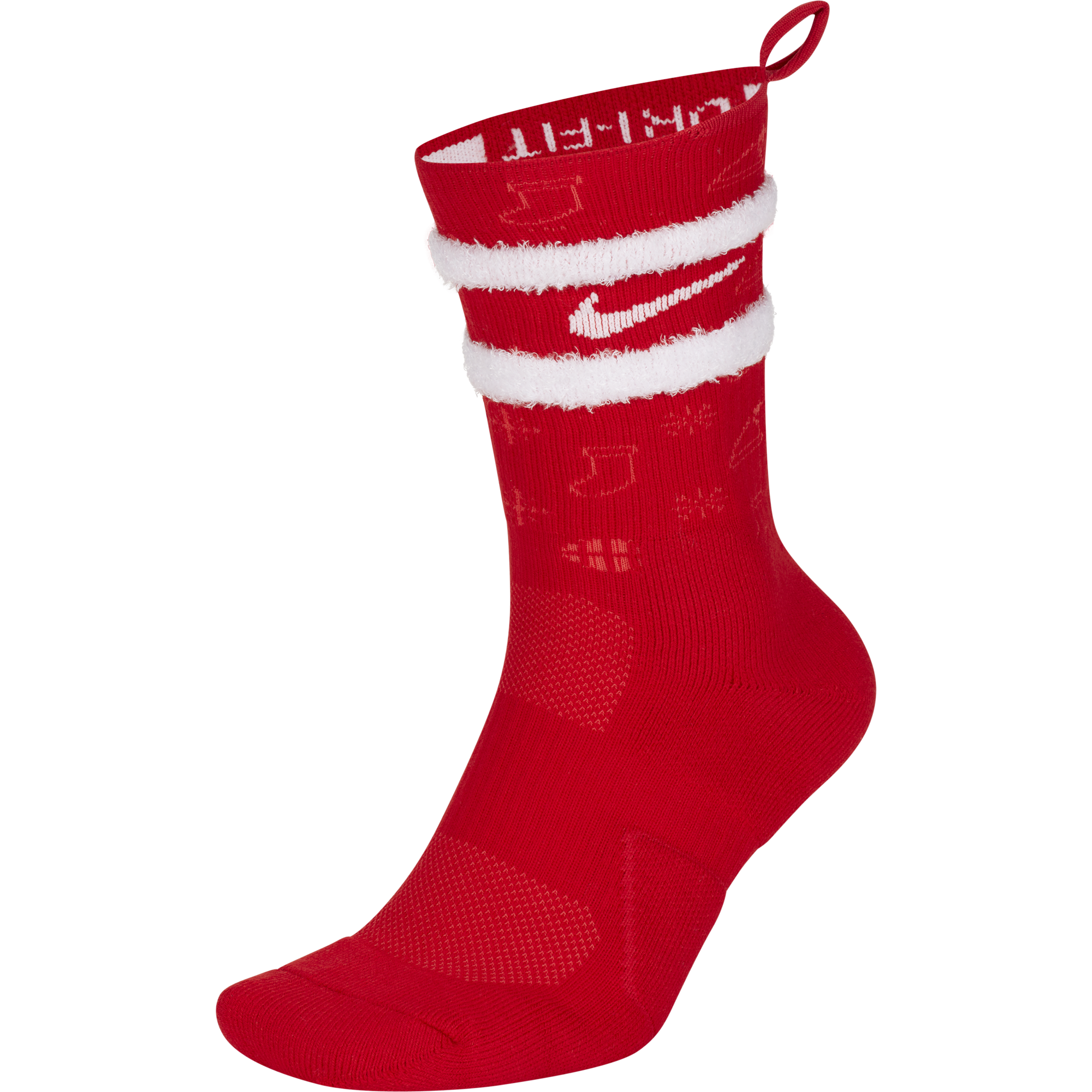 NIKE ELITE CREW 'XMAS' CHRISTMAS SOCKS UNIVERSITY RED