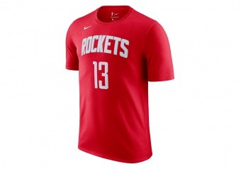 NIKE NBA HOUSTON ROCKETS JAMES HARDEN TEE UNIVERSITY RED