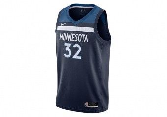 NIKE NBA MINNESOTA TIMBERWOLVES KARL-ANTHONY TOWNS ICON EDITION SWINGMAN JERSEY COLLEGE NAVY