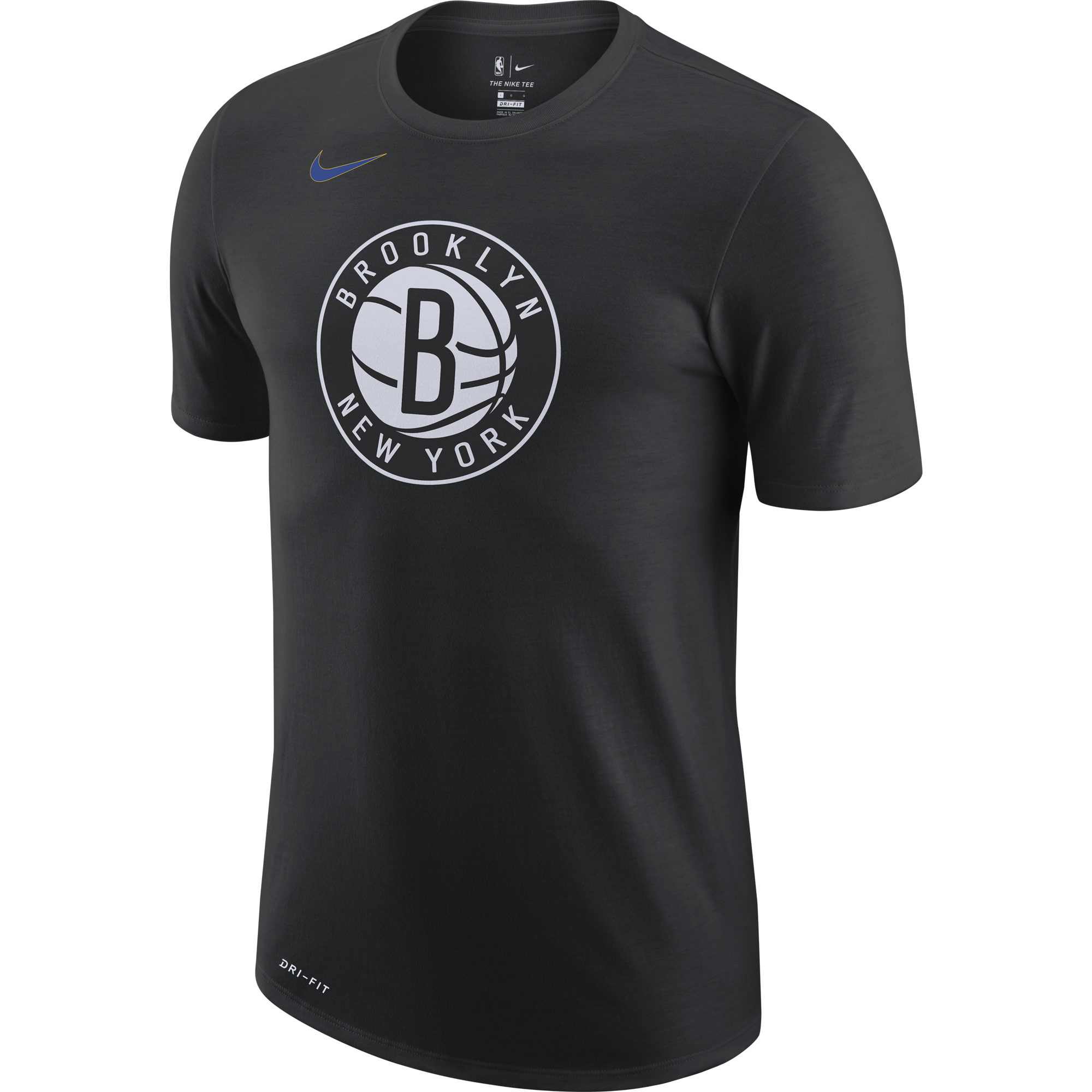 NIKE NBA BROOKLYN NETS CITY EDITION LOGO DRI-FIT TEE BLACK