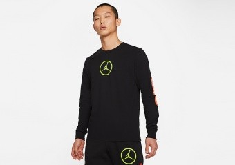 NIKE AIR JORDAN SPORT DNA HBR LONG-SLEEVE CREW BLACK