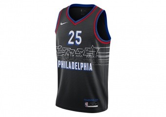 NIKE NBA PHILADELPHIA 76ERS BEN SIMMONS CITY EDITION SWINGMAN JERSEY BLACK