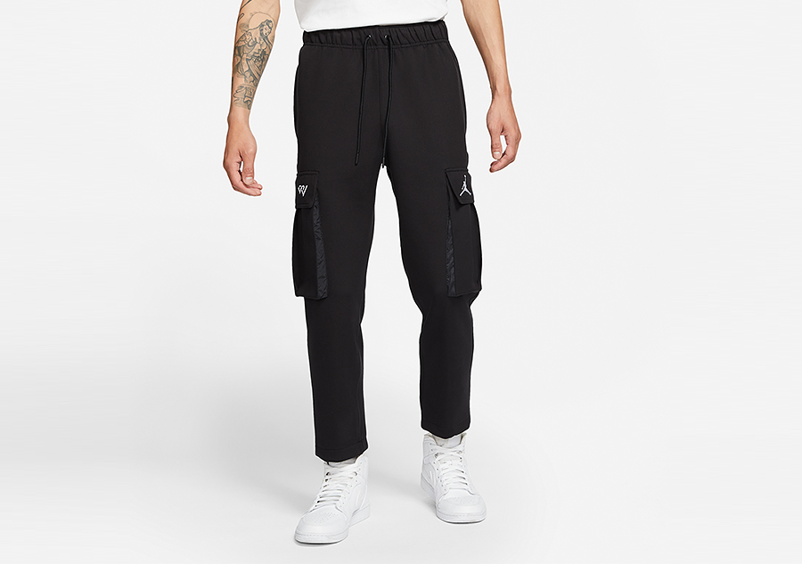 NIKE AIR JORDAN WHY NOT FLEECE CARGO PANTS BLACK