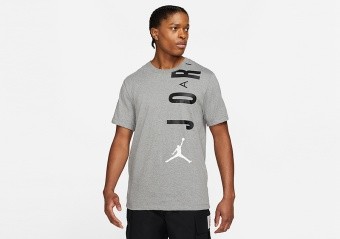 NIKE AIR JORDAN STRETCH CREW TEE CARBON HEATHER