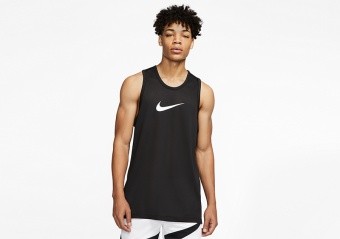 NIKE DRI-FIT SLEEVELESS CRSSOVER TOP BLACK