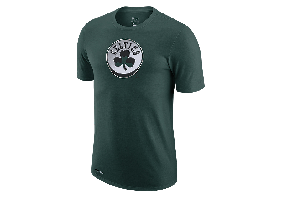 NIKE NBA BOSTON CELTICS EARNED EDITION LOGO DRI FIT TEE PRO GREEN
