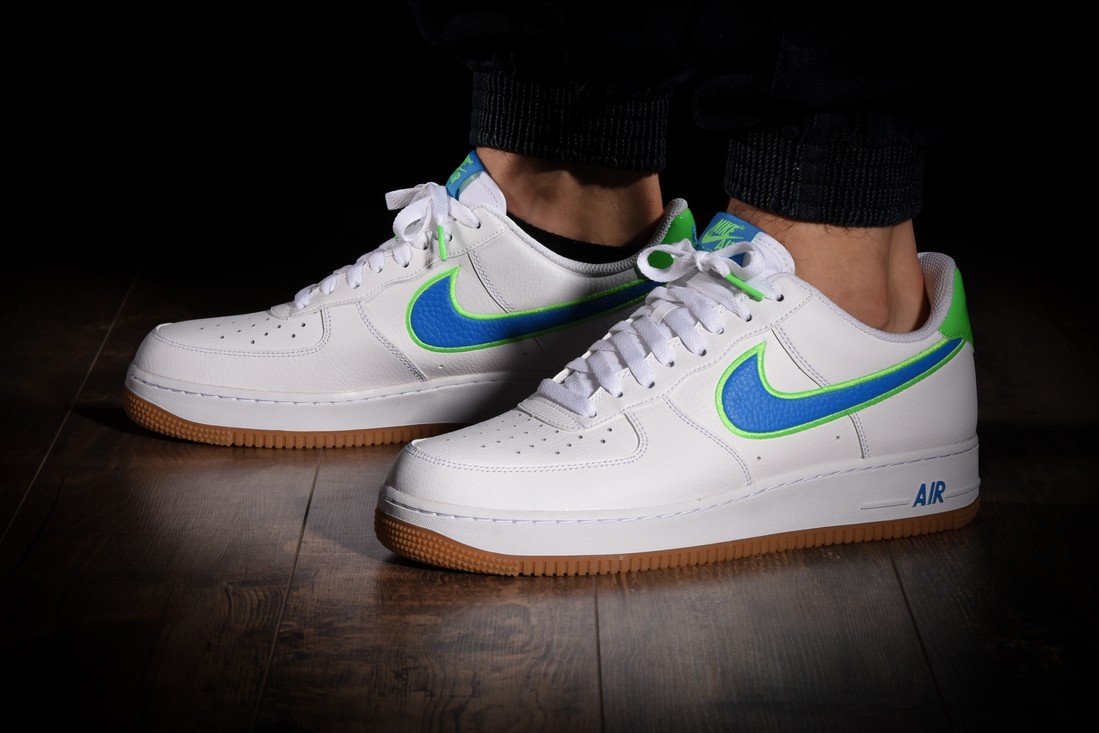 NIKE AIR FORCE 1 LOW WHITE BRIGHT BLUE GREEN