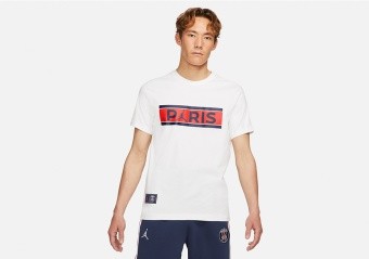 NIKE AIR JORDAN PSG WORDMARK TEE WHITE