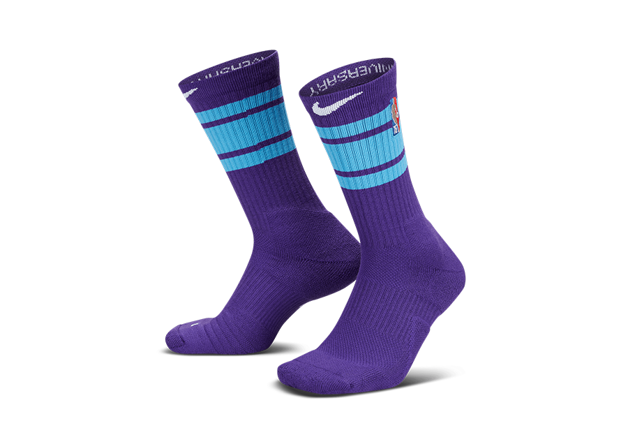 NIKE NBA LOS ANGELES LAKERS ELITE CITY EDITION SOCKS FIELD PURPLE