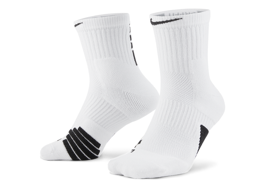 NIKE ELITE MID ANKLE WHITE