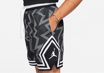 NIKE AIR JORDAN DRI-FIT SPORT DIAMOND SHORTS PATTERN BLACK