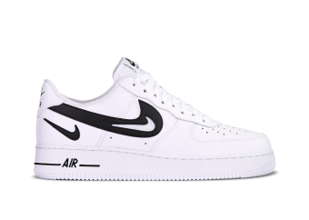 NIKE AIR FORCE 1 LOW '07 FM CUT OUT SWOOSH WHITE BLACK