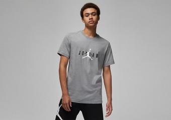 NIKE AIR JORDAN STRETCH CREW TEE CARBON HEATHER