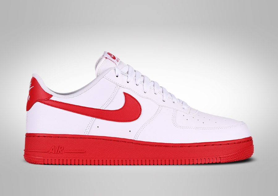 NIKE AIR FORCE 1 LOW '07 WHITE RED MIDSOLE