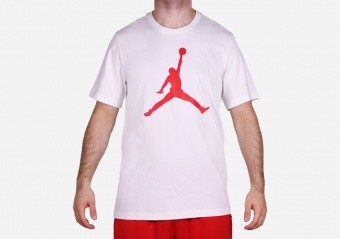 NIKE AIR JORDAN ICONIC JUMPMAN LOGO TEE WHITE